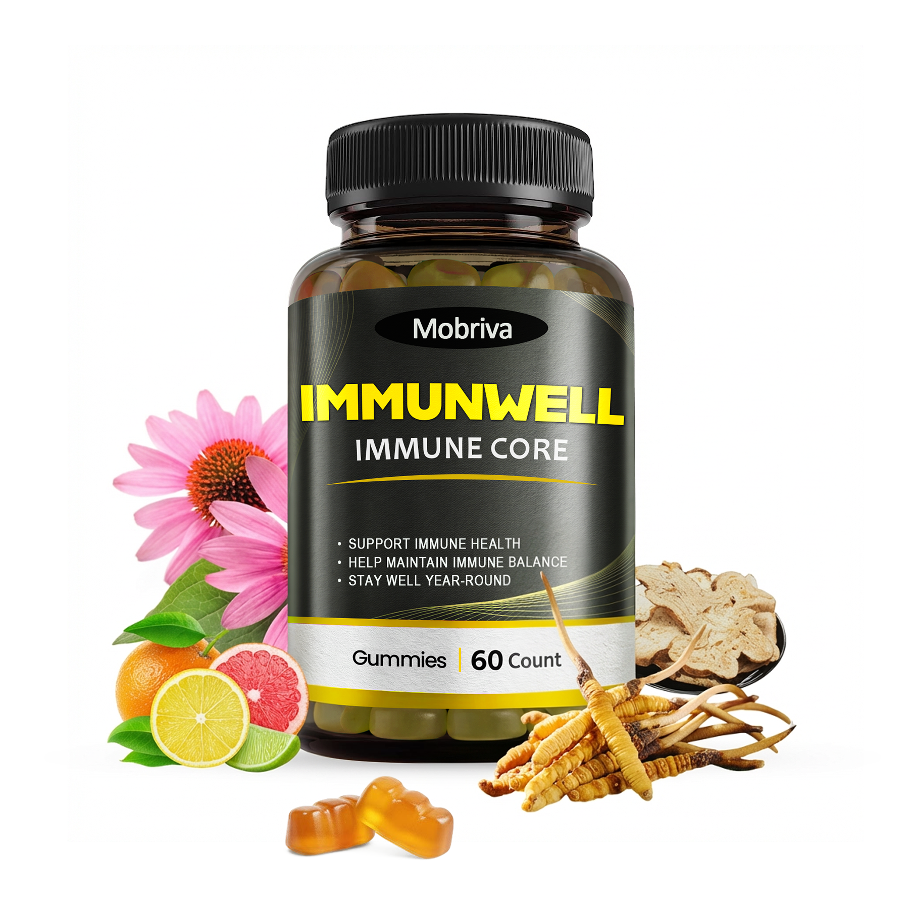 Mobriva® IMMUNEWELL | Sugar-Free Shield for Your Active Years